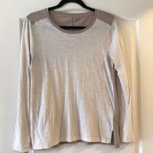 Madewell Two-tone Tan Long Sleeve T-Shirt - Sz M
